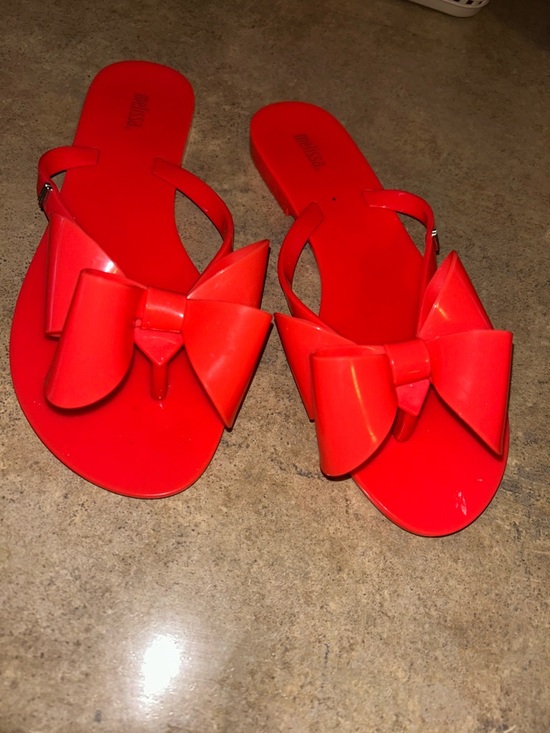 Melissa Shoes - Melissa Sandals - bright pink/red “Harmonic Bow” jelly flip flops